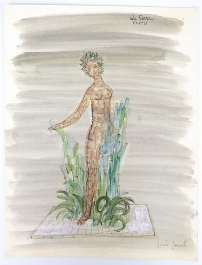 null Janine JANET (1913-2000) proposition pour la statue de la terre dans le cadre...