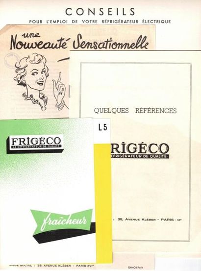 null Janine JANET (1913-2000) pour FRIGECO.

Ensemble comprenant une gouache, un...