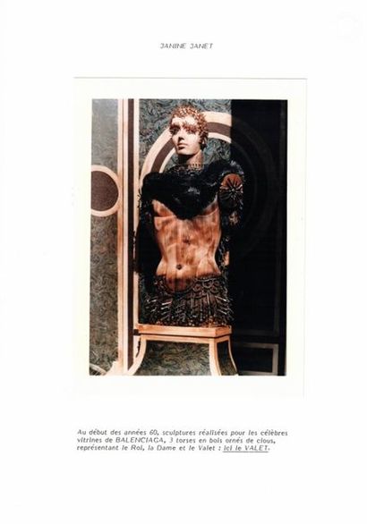 null Janine JANET (1913-2000) pour BALENCIAGA.

Projet de vitrines avec statues en...