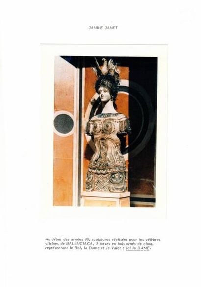 null Janine JANET (1913-2000) pour BALENCIAGA.

Projet de vitrines avec statues en...