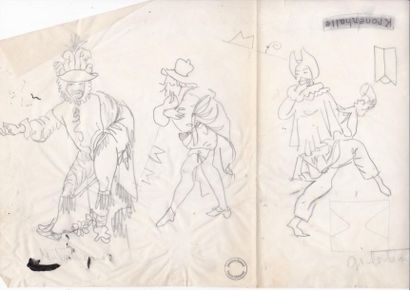 null Janine JANET (1913-2000) pour KRONENHALLE-ZURICH.

Trois dessins, tels que décrits...