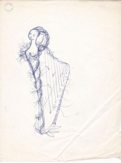 null Janine JANET (1913-2000) pour LANVIN.

Les fées. 

Ensemble de douze dessins...