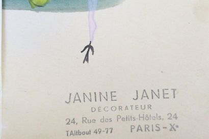 null Janine JANET (1913-2000) pour LEBARBIER. 

Décor végétal. 

Ensemble comprenant...