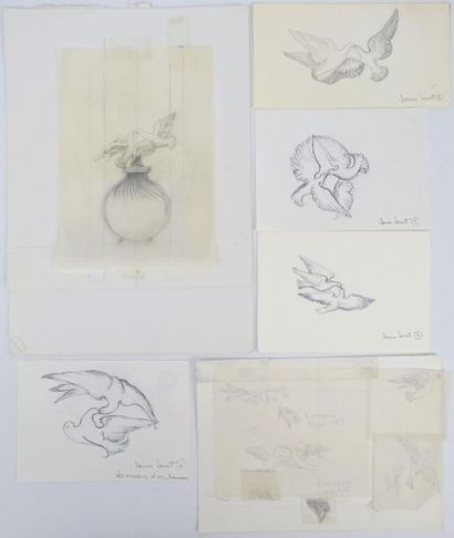 null Janine JANET (1913-2000) pour NINA RICCI. 

Couple de colombes sur un flacon....