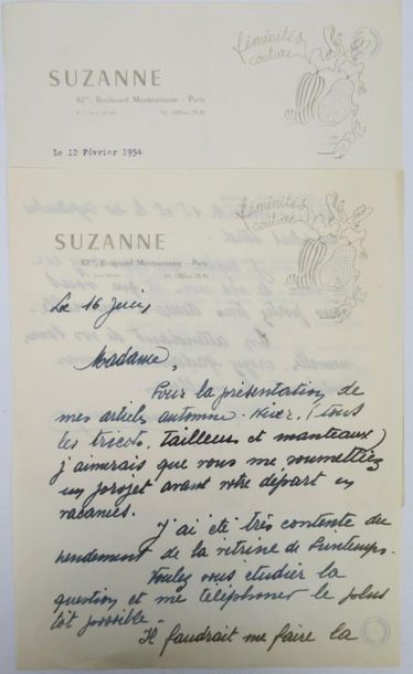 null Janine JANET (1913-2000) pour MAISON SUZANNE. 

Vitrine du Printemps. 

Peinture...