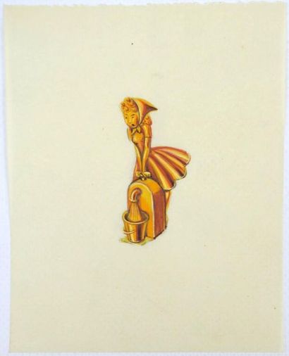 null Janine JANET (1913-2000) 

Projets de bijoux.

Ensemble de vingt-sept dessins,...