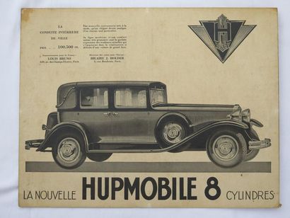 null Carton publicitaire la nouvelle Hupmobile 8 cylindres.

H_28,5 cm L_36,8 cm...