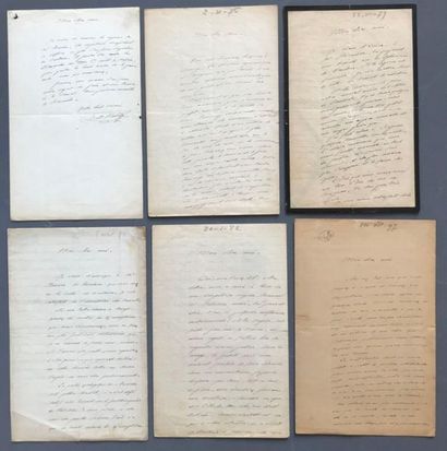 null FABRE (Jean-Henri). 6 lettres autographes signées à Théodore Delacour. Orange,...