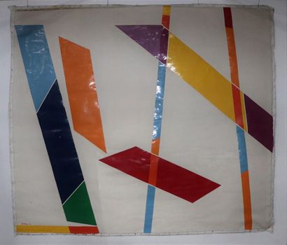 null René ROCHE (1932-1992).

Signes dans l'espace, 1982.

Acrylique sur toile de...