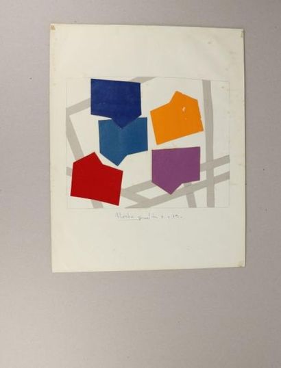 null René ROCHE (1932-1992).

Nuit du 07.04.1979.

Collage sur papier.

H_ 49.8 cm...