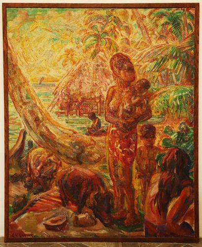 null Adriaan Herman GOUWE (1875-1965).

Famille tahitienne, maternité au premier...