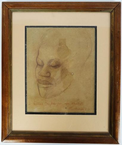 null Theo MEIER (1908-1982).

Portrait d'une tahitienne.

Dessin au fusain sur papier...