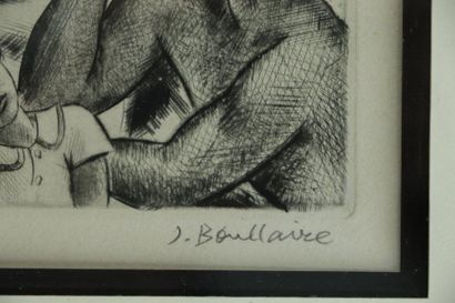 null Jacques BOULLAIRE (1893-1976).

Retour de Tiarei, Tahiti.

Eau forte, signée...