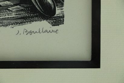 null Jacques BOULLAIRE (1893-1976).

Tahiti, la divination.

Pointe sèche, signée...