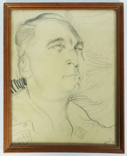 null Serge GRES (1899-1970).

Portrait de Gabriel Gomichon des Granges.

Dessin au...