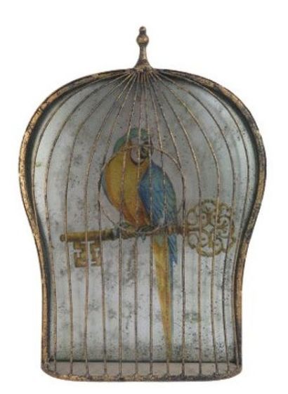 null Travail du XXème siècle.

Trois cages à oiseaux en trompe-l'oeil.

Objets décoratifs...