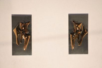 null Fred BROUARD (1944-1999).

Paire d'appliques - c.1970

Bronze patiné et métal.

Edition...