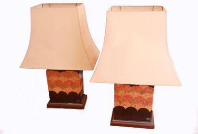  Jean-Claude MAHEY (XXème-XXIème siècle). 
Paire de lampes de table rectangulaires...