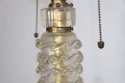 null Travail italien vers 1930.

Lampe de parquet en verre de Murano et laiton.

H_150...