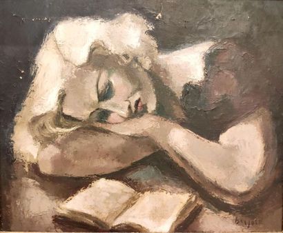 Pierre BERJOLE (1897-1990). 
Femme à la lecture....