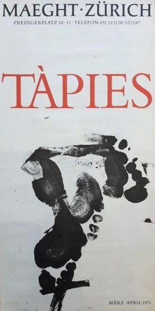 null Antoni TAPIES (1923-2012), d'après.

Affiche Maeght Zürich 1971.

H_60 cm L_30...
