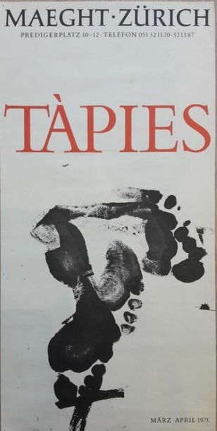 null Antoni TAPIES (1923-2012), d'après.

Affiche Maeght Zürich 1971.

H_60 cm L_30...