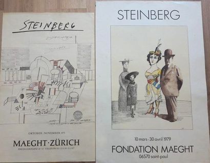 null Saul STEINBERG (d'après), Deux affiches, Galerie Maeght Zürich 1971 et Fondation...