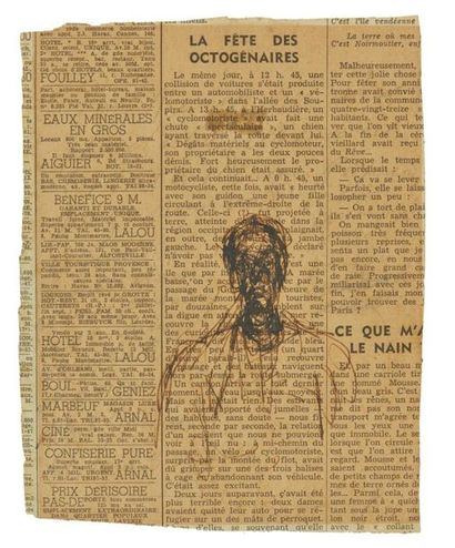 Alberto GIACOMETTI (1901-1966).

Buste d'homme.

Encre...