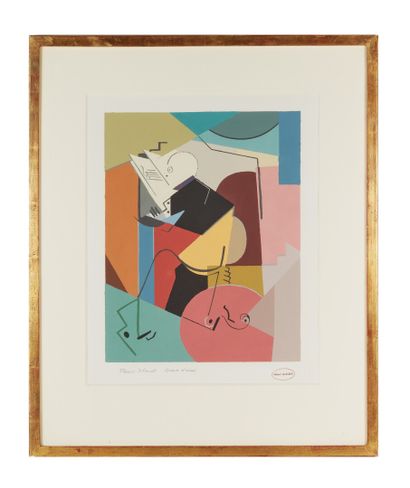 null Albert GLEIZES (1881-1953), d'après.

Portrait du pianiste Florent Schmidt.

Gouache...