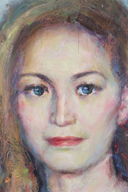 null FANG Shicong (née en 1941).

Portrait d'une amie. 

Huile sur toile, signée...