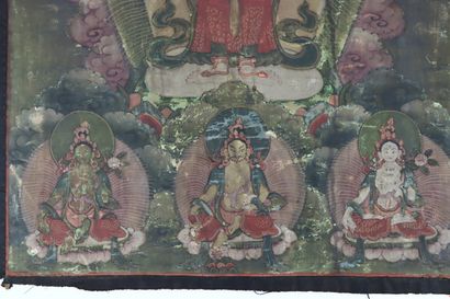 null TIBET, XIXème siècle.

Thangka à l'encre et couleur sur toile représentant Avalokitesvara.

La...