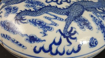 null CHINE, dynastie Qing (1644-1911).

Grande boîte lenticulaire en porcelaine et...