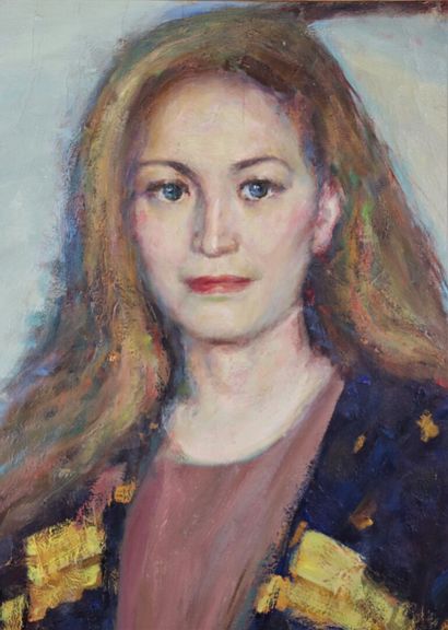 null FANG Shicong (née en 1941).

Portrait d'une amie. 

Huile sur toile, signée...