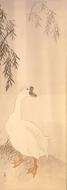 null JAPON, période Meiji (1868-1912).

Kakemono figurant une oie.

Encre et couleurs...