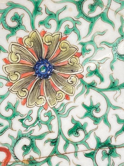 null CHINE, dynastie Qing (1644-1911).

Plat circulaire en porcelaine et émaux polychromes...