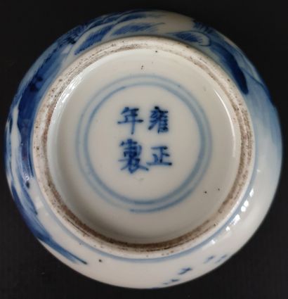 null CHINE, fin du XIXème siècle.

Boîte lenticulaire en porcelaine et émaux blanc-bleu...