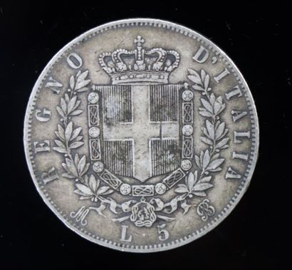 null Deux pièces en argent, l'une de 5 francs Louis Philippe de 1846, l'autre de...