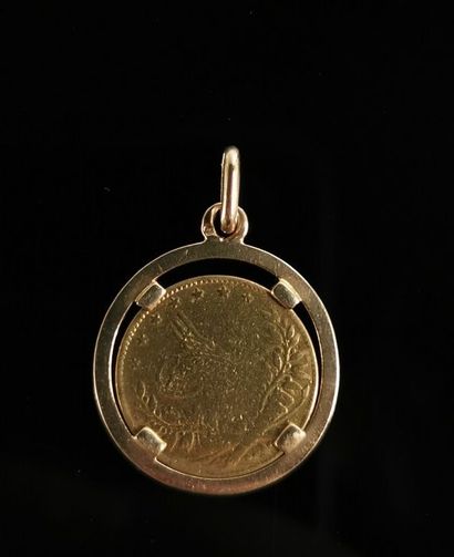 null Pendentif en or jaune ornée d'une pièce Turque de 100 kurush or. 

H_3,1 cm

5,32...