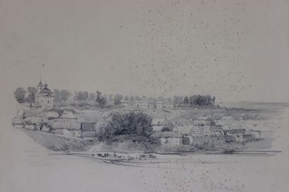 null Félix ZIEM (1821-1911).

Landscape of Russia.

Pencil drawing, located lower...
