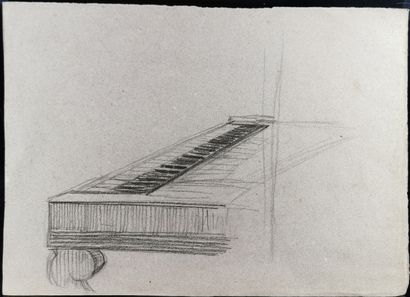 null French school of the 19th century.

Study for a piano.

Pencil on paper.

H_23...