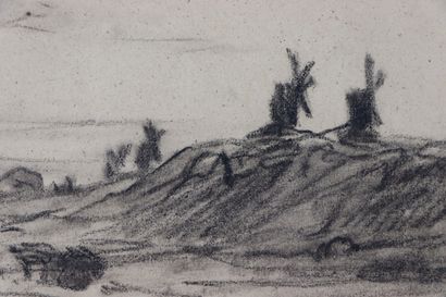 null Charles Emile JACQUE (1813-1894).

Set of three drawings showing a cart and...