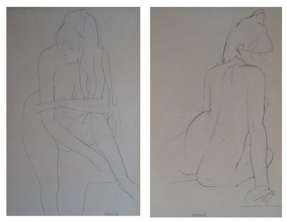 null René ARTOZOUL (1927-2015).

Naked woman.

Two pencil drawings, forming a pendant.

H_49...