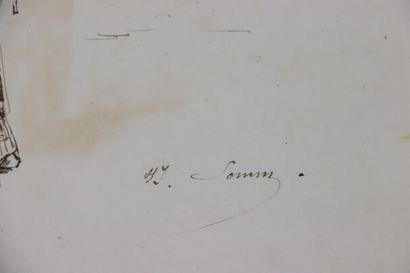 null Henry SOMM (1844-1907). 

La frileuse. 

Encre sur papier. 

Signée en bas à...