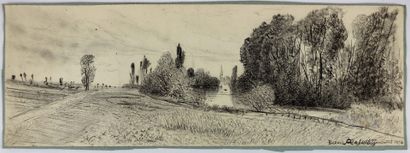 null Marie Abraham ROSALBIN DE BUNCEY (1833-1891).

Vue de Bezons, Toussaint 1876.

Crayon...