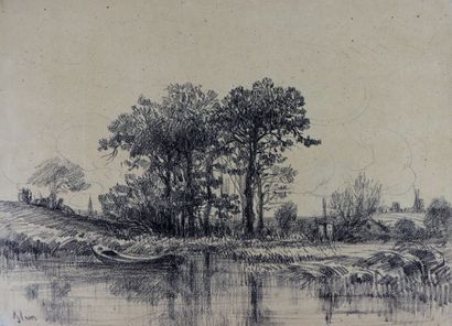 null 
Camille FLERS (1802-1868)





The trees on the left.





Charcoal.





Signed...