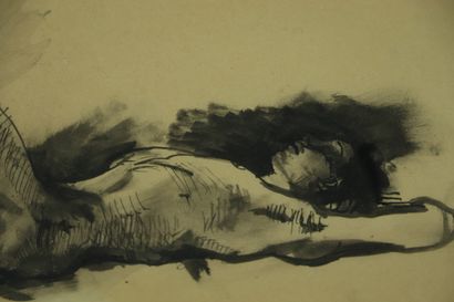 null Pavel TCHELITCHEW (1898-1957).

Homme nu allongé.

Dessin au lavis, signé en...