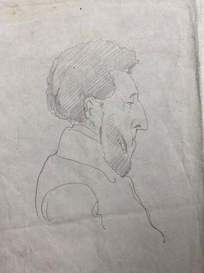 null French school of the 19th century.

Man in profile. 

Pencil on paper.

H_25...