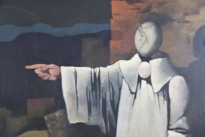 null Manolo RUIZ-PIPO (1929-1989).

Pierrot lunaire.

Gouache, signée en bas à gauche.

H_56.5...
