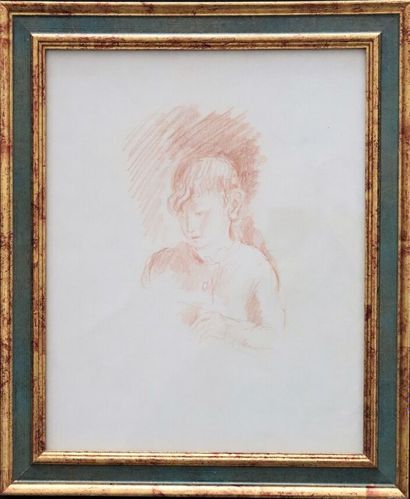 null Hermine DAVID (1886-1970).

Portrait d'enfant.

Dessin à la sanguine, signé...