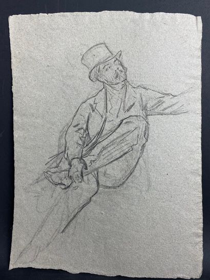 null French school of the 19th century.

Study of a man with a hat.

Double-sided...